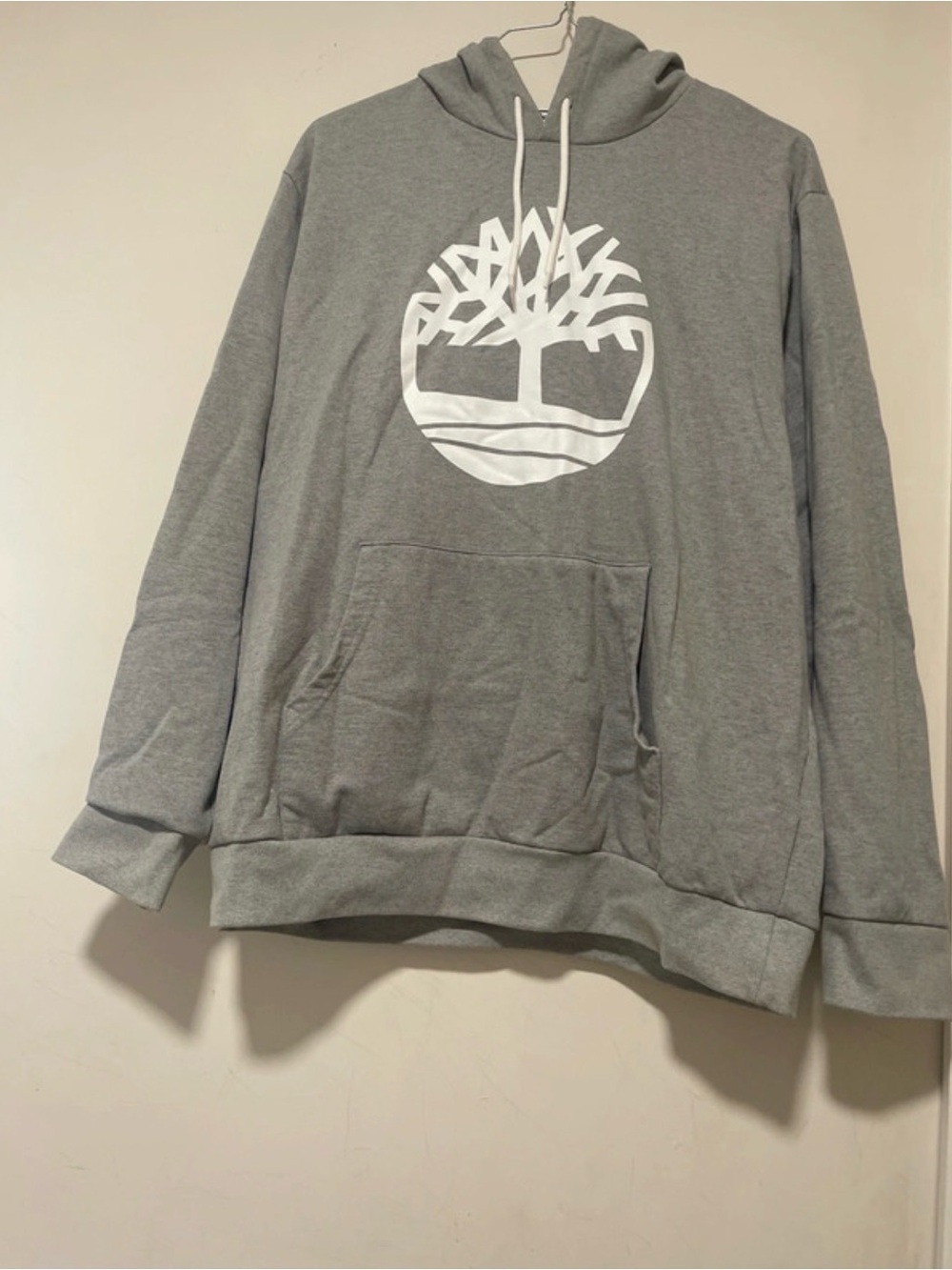 Timberland Men’s Gray Crewneck Hoodie with White Tree Logo